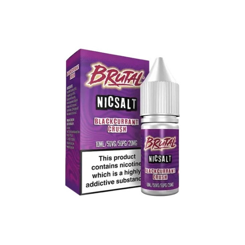 blackcurrant crush 20mg just juice brutal drinks nic salt 50vg