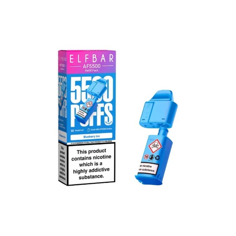 blueberry ice elf bar af5500 prefilled pod