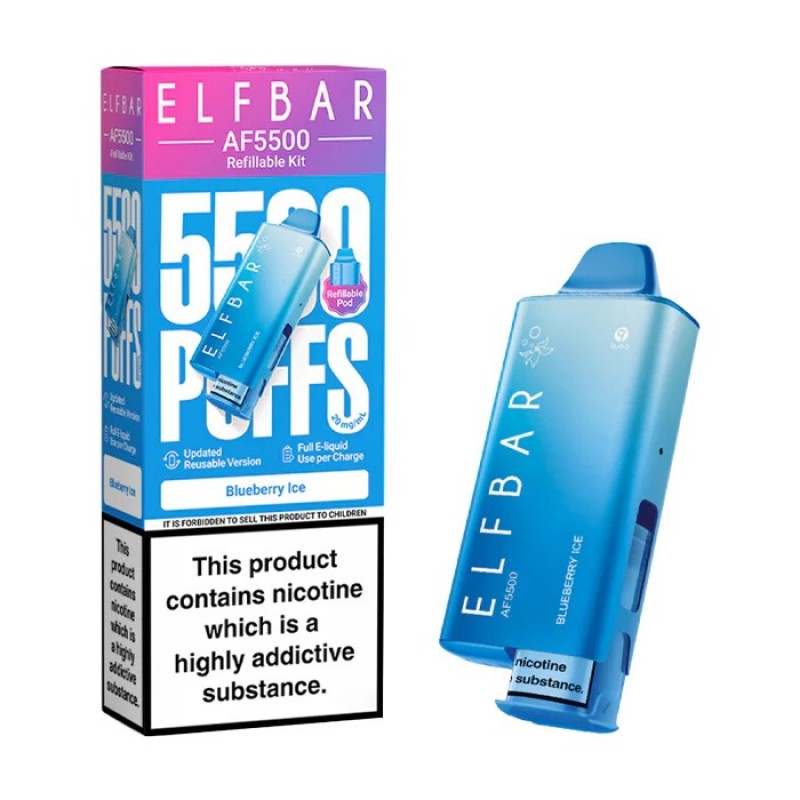 blueberry ice elf bar af5500 prefilled kit