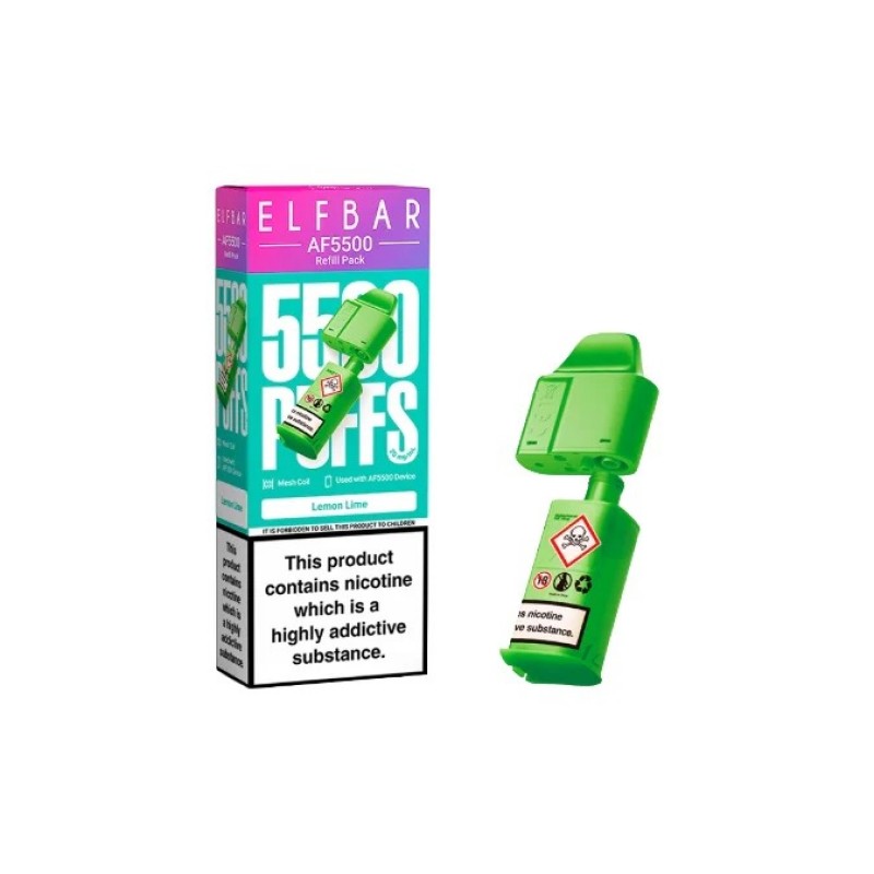 lemon lime elf bar af5500 prefilled pod
