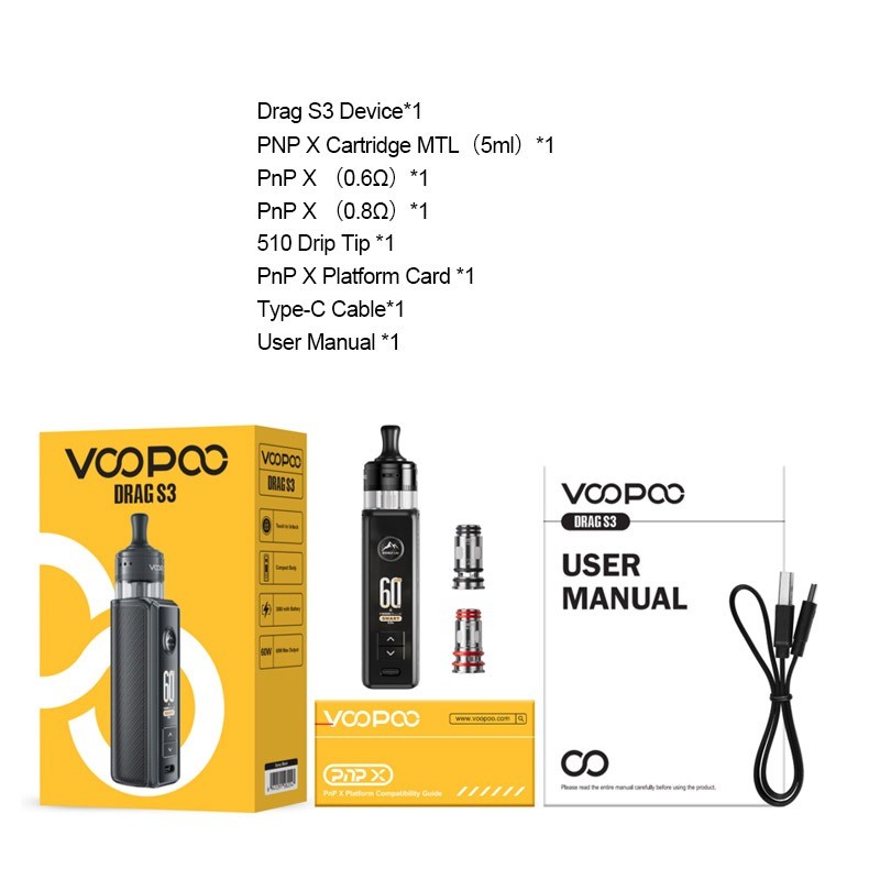 voopoo drag s3 pod mod kit package