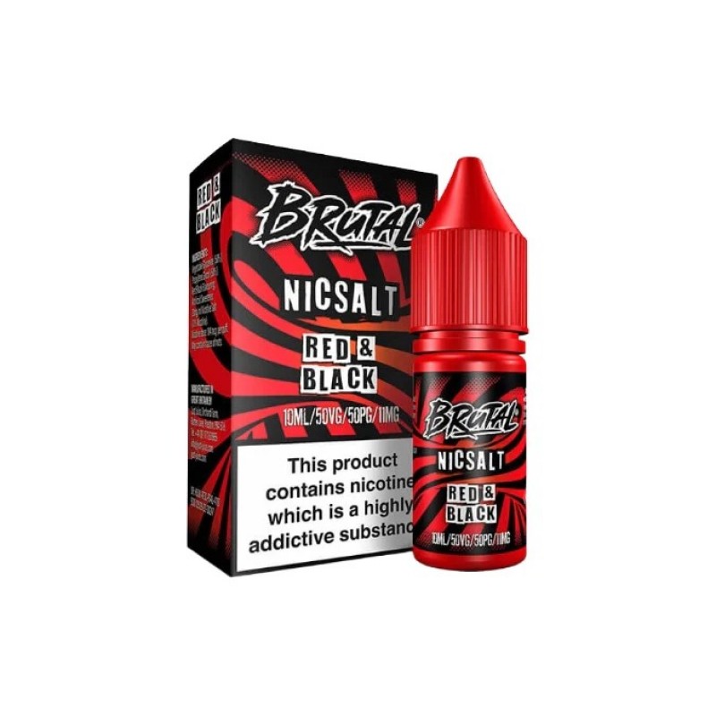red & black 11mg just juice brutal drinks nic salt 50vg