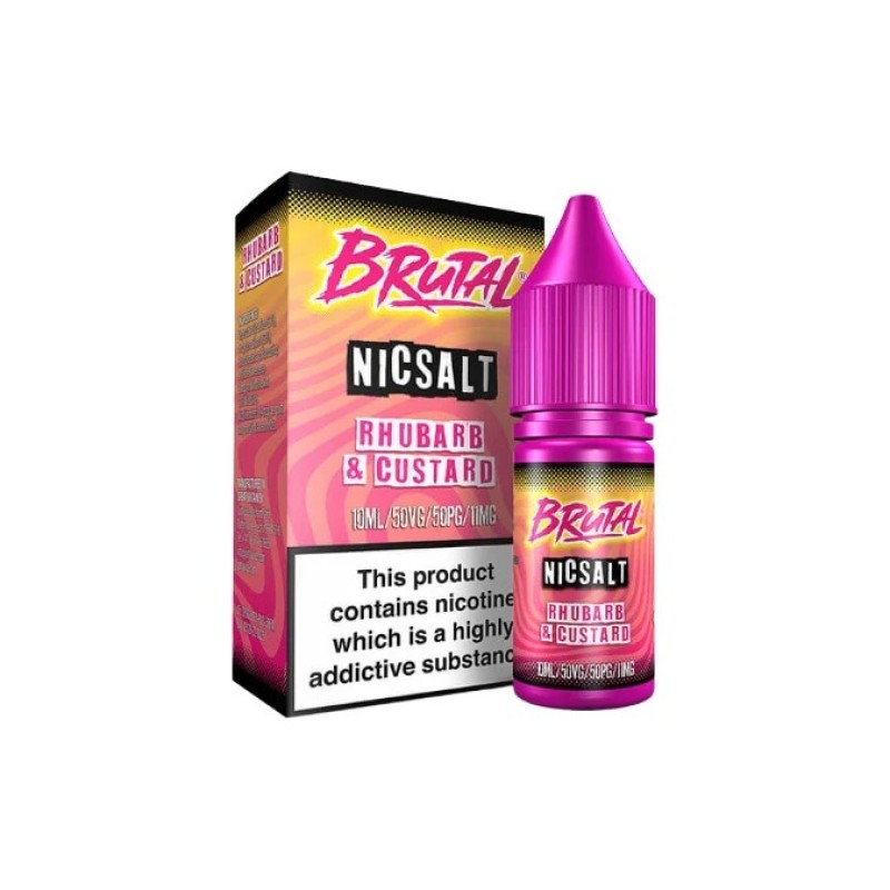 rhubard & custard 11mg just juice brutal drinks nic salt 50vg