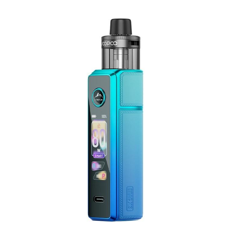 sky blue voopoo drag x3 vape mod kit