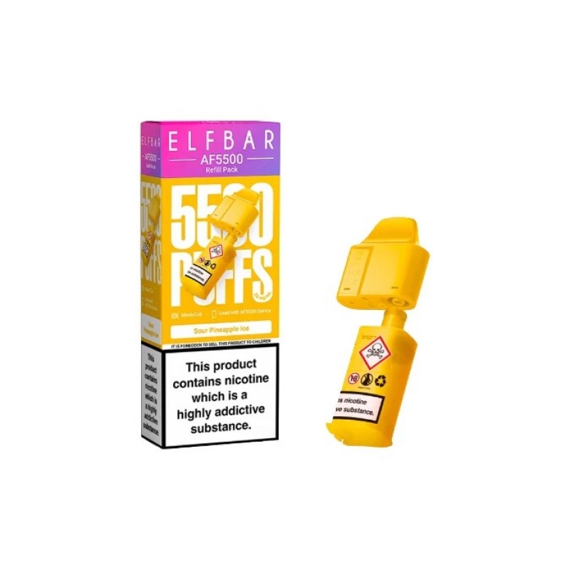 sour pineapple ice elf bar af5500 prefilled pod