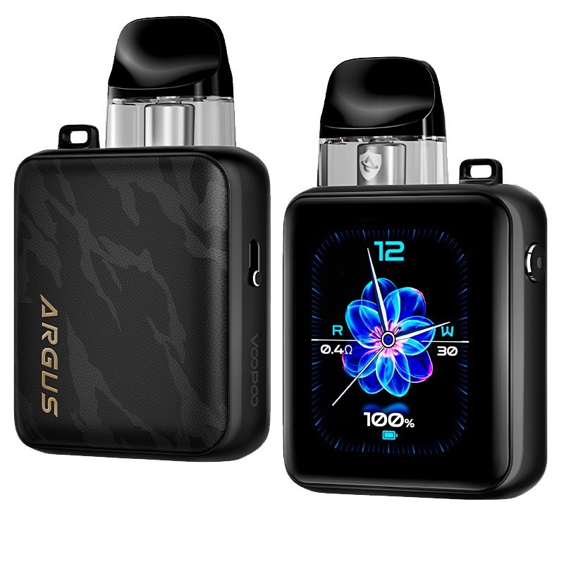 black leather voopoo argus p3 pod kit