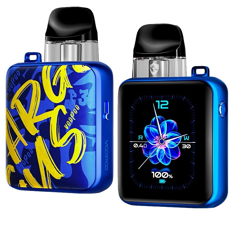 blue leather voopoo argus p3 pod kit