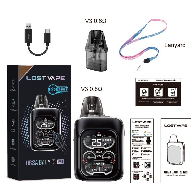 lost vape ursa baby 3 pro pod kit package