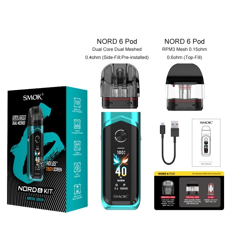 smok nord 6 pod kit package