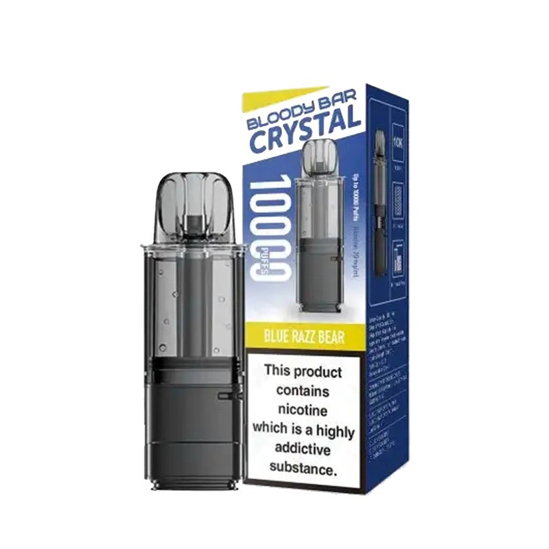 blue razz bear bloody bar crystal 10k pod