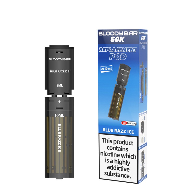 blue razz ice bloody bar 60k pod