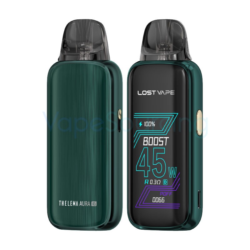dark green lost vape thelema aura pod kit