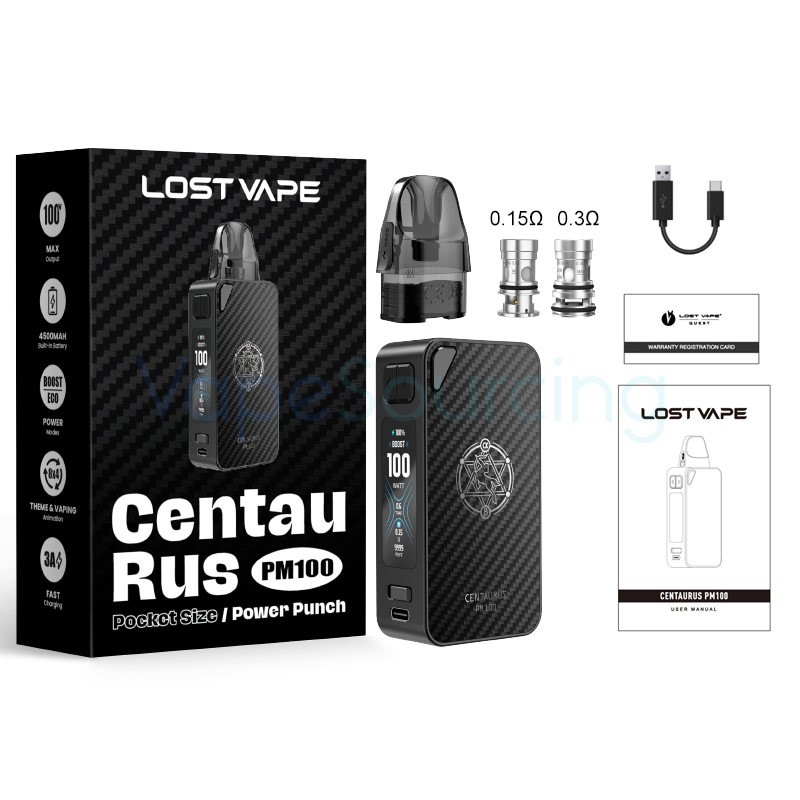 lost vape centaurus pm100 package