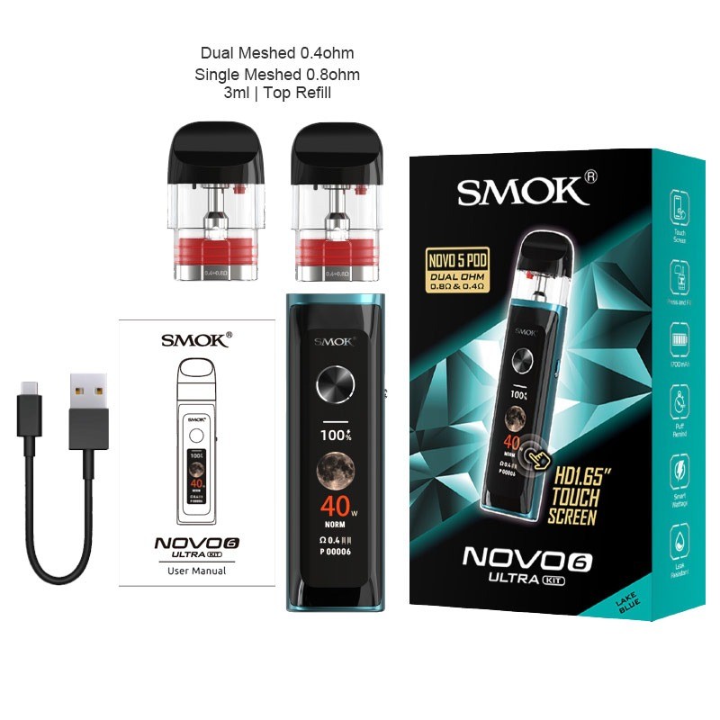 smok novo 6 ultra pod kit package