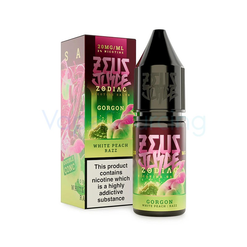 gorgon - white peach razz zeus juice zodiac nic salt