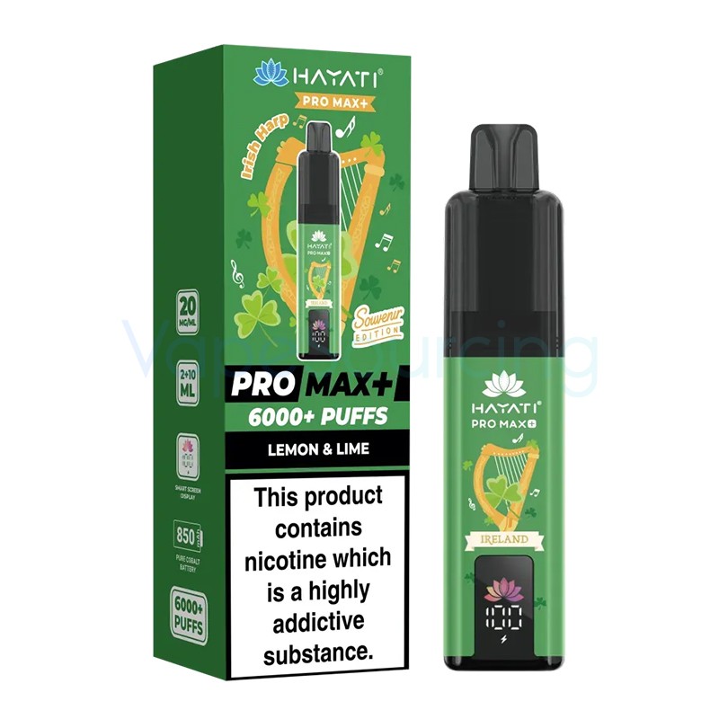 irish harp - lemon & lime hayati pro max plus 6000 kit ireland souvenir edition