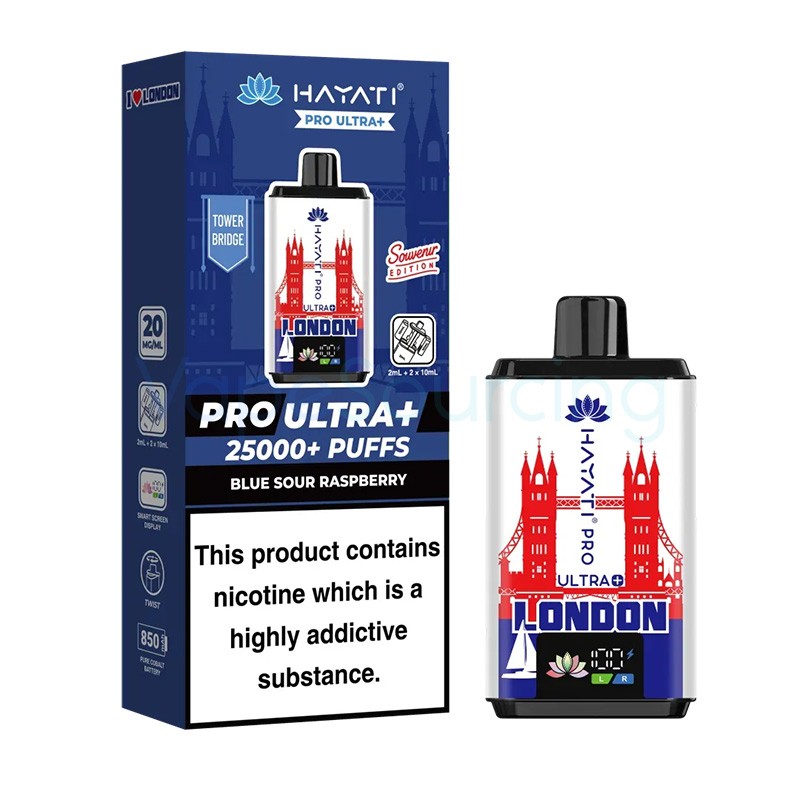 blue sour raspberry - tower bridge hayati pro ultra plus 25000 london souvenir edition