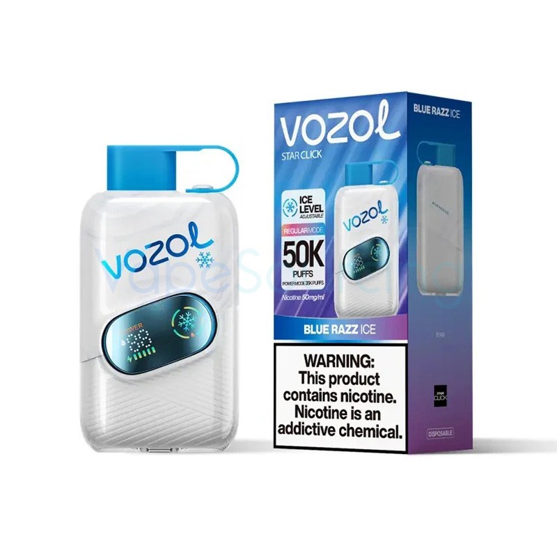 blue razz ice vozol star click 50k