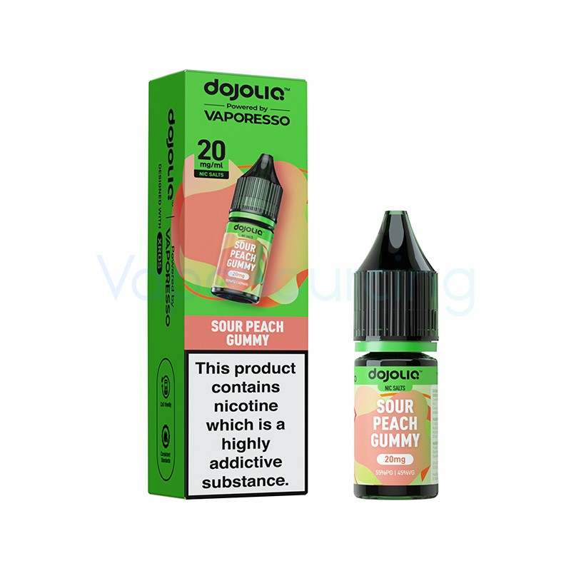sour peach gummy vaporesso dojoliq nic salt