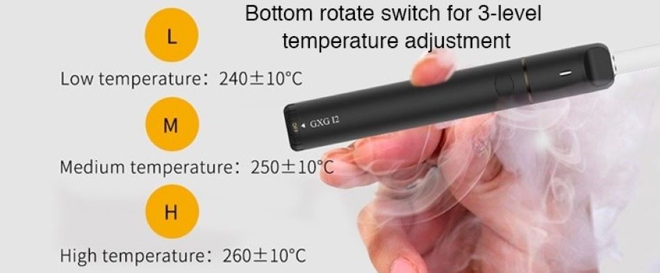 Kamry GXG Push Heat Not Burn Vape Pen Kit 650mAh Package