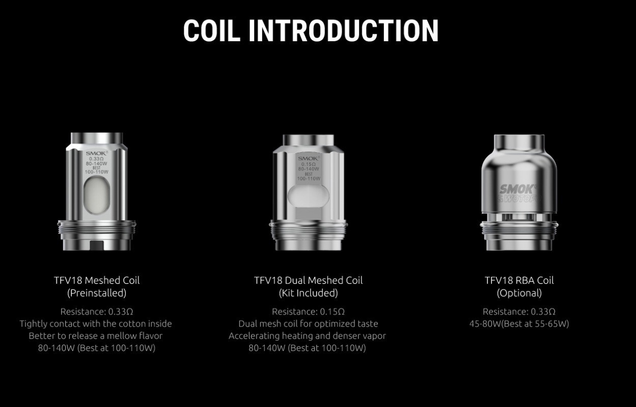UK SMOK TFV18 Replacement Meshed Coils