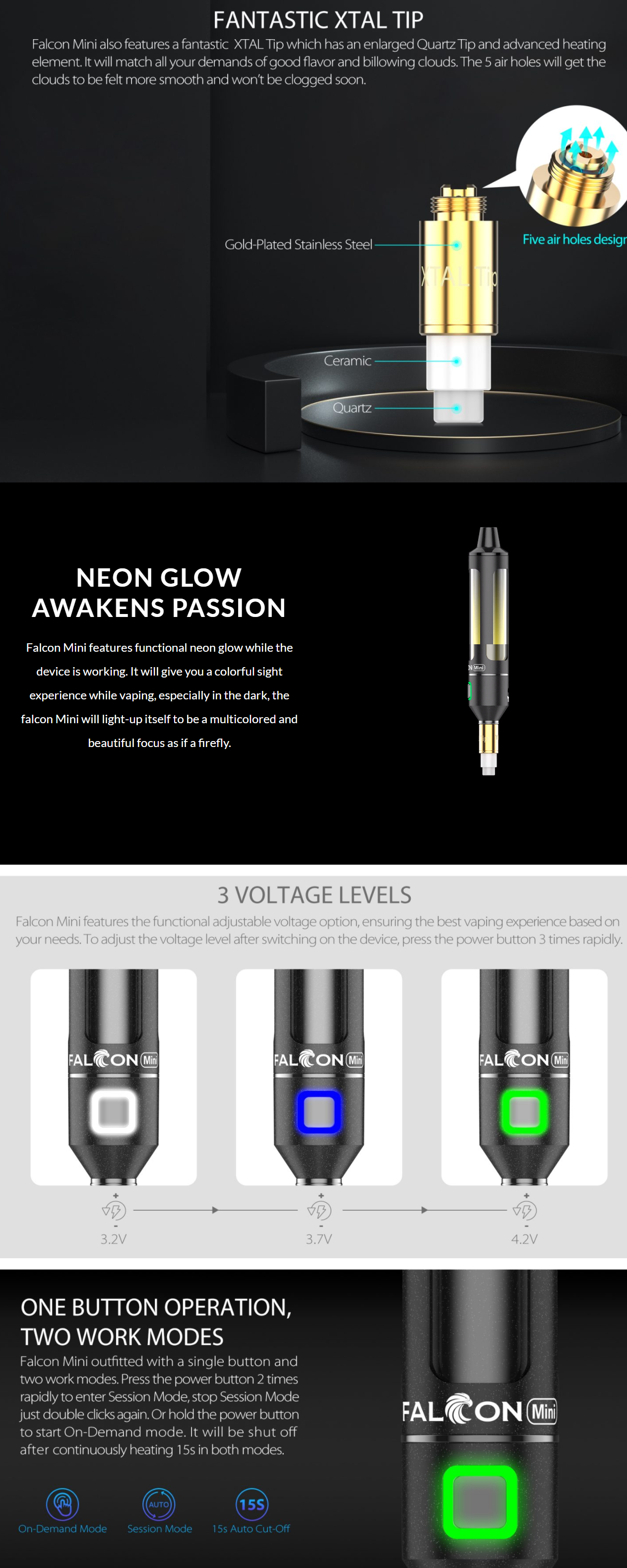 Yocan Falcon Mini Neon Glow Vaporizer Cheap