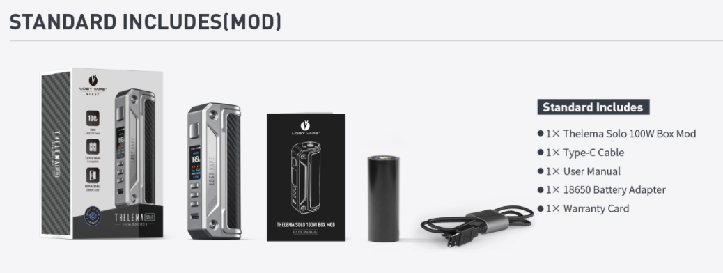 Lost Vape Thelema Solo Mod UK For Sale