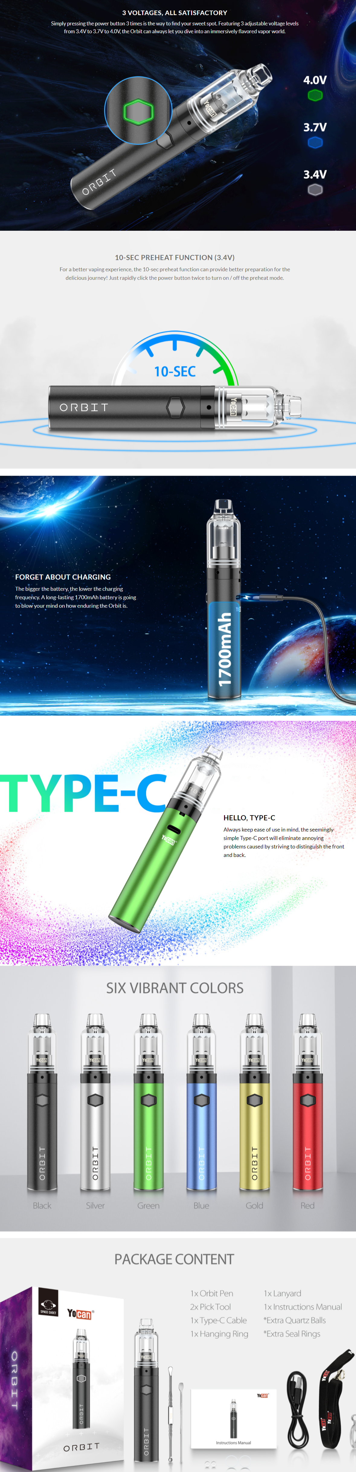 Yocan Orbit Vape Pen Kit Choice