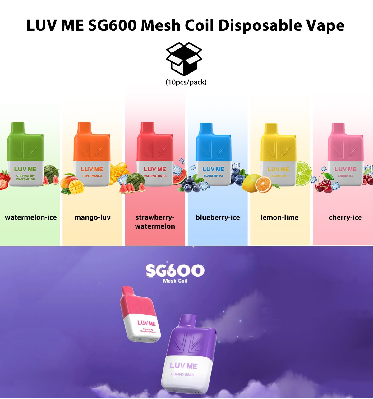 LUV ME SG600 Mesh Coil Disposable Vape