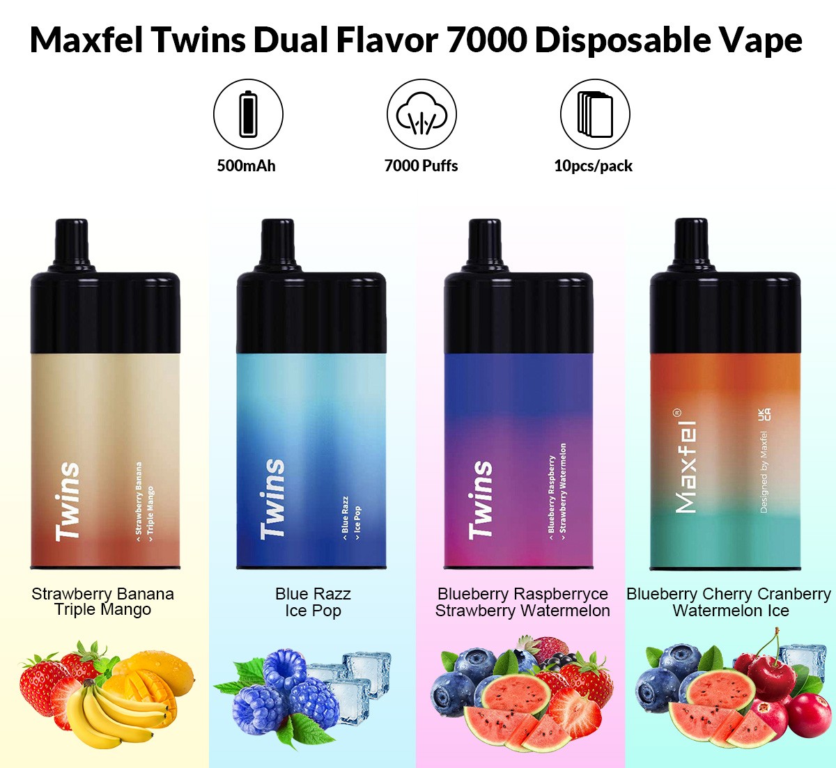 Maxfel Twins Dual Flavor 7000 Disposable