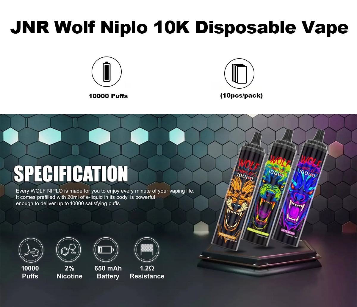 JNR Wolf Niplo 10K Disposable