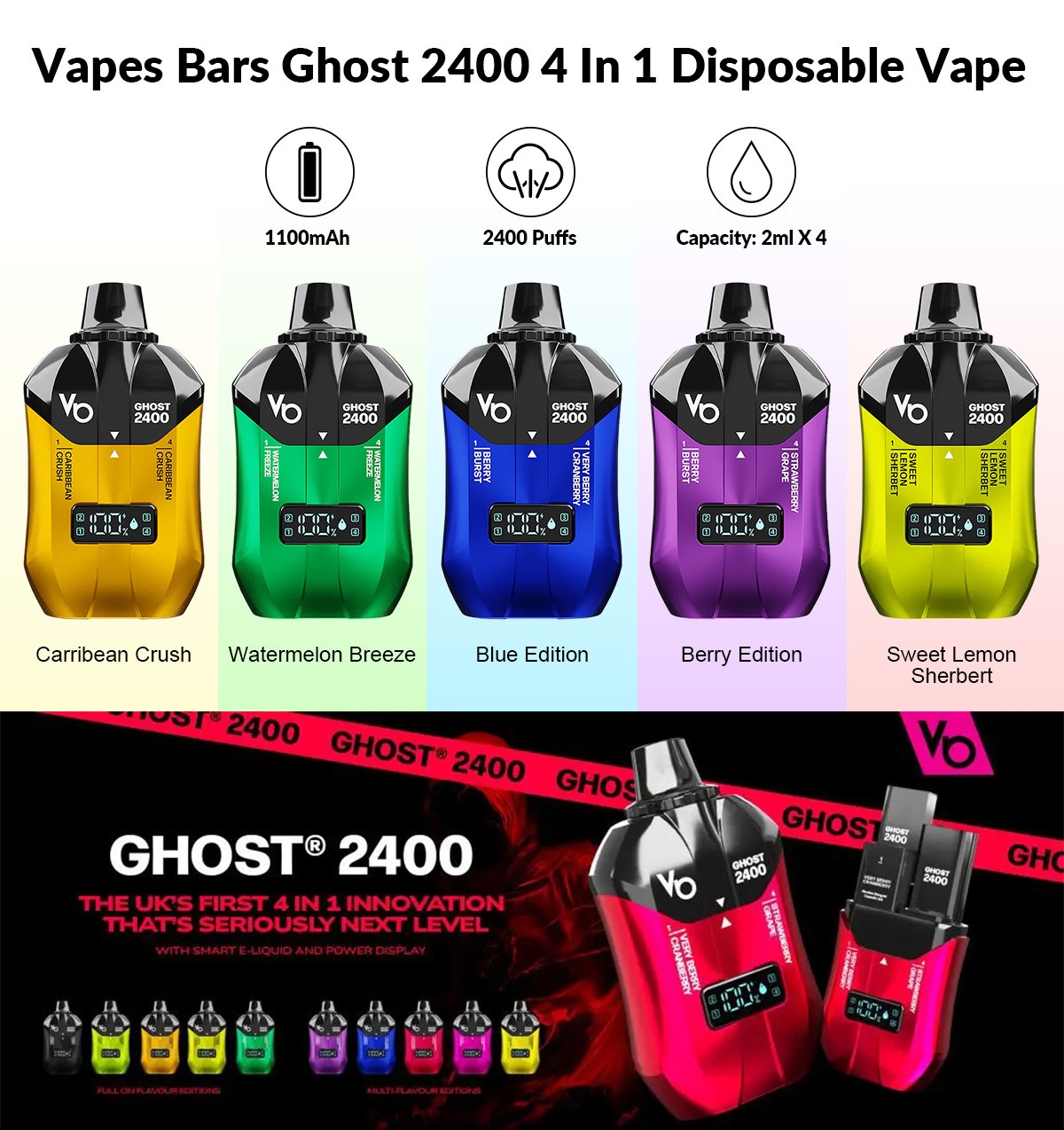 Vapes Bars Ghost 2400 4 In 1