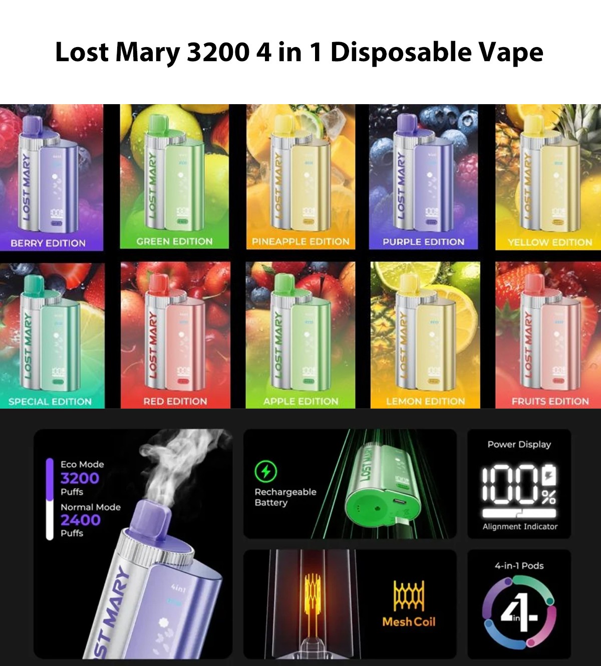 Lost Mary 3200 4 in 1 Disposable