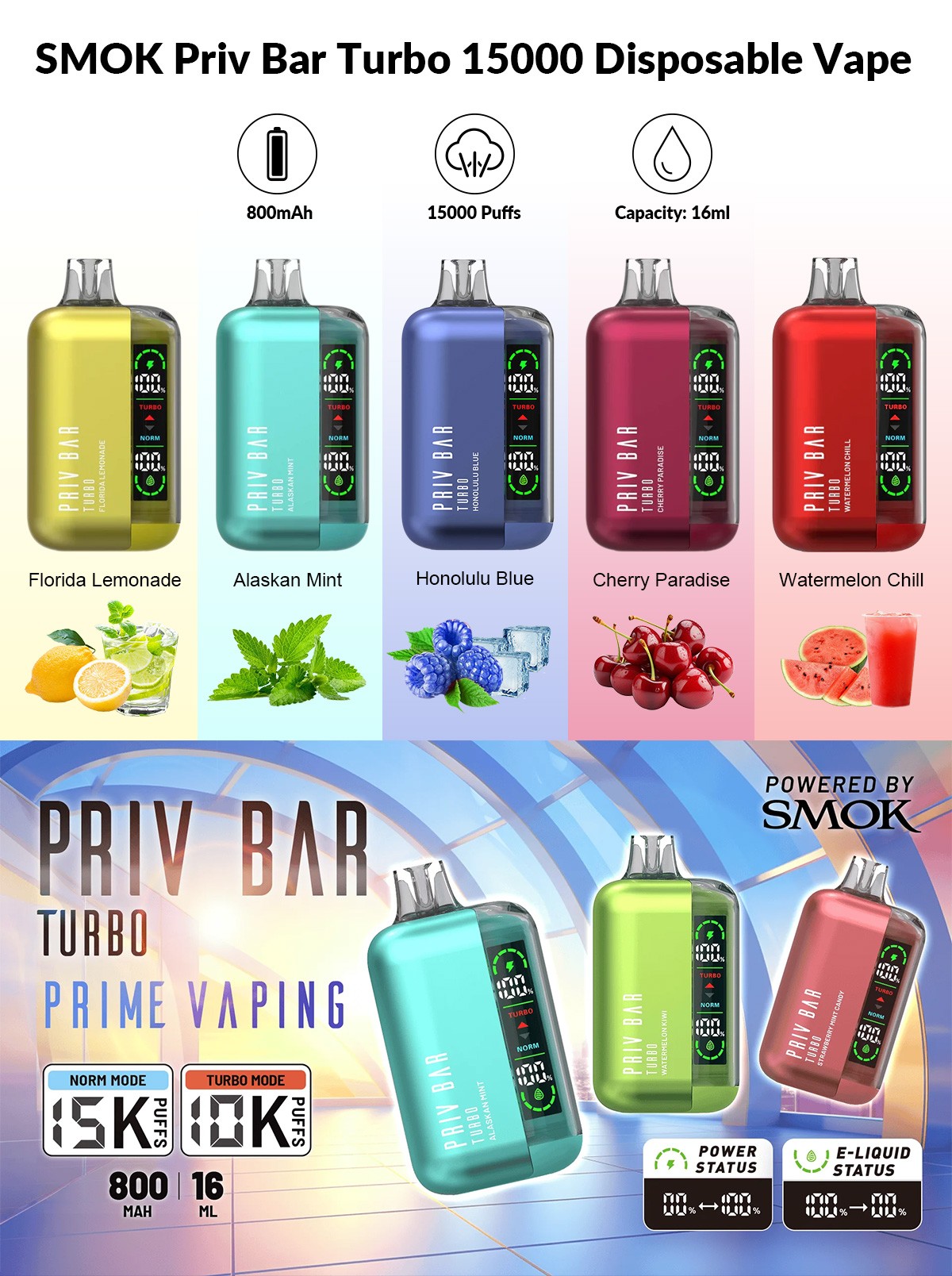 SMOK Priv Bar Turbo 15000 