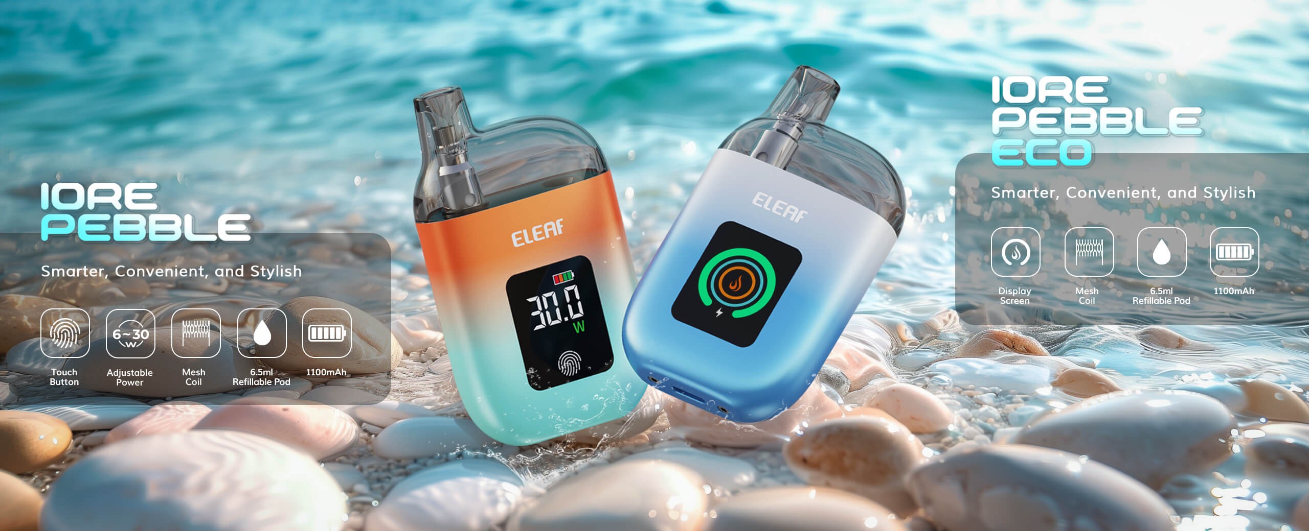 eleaf iore pebble and iore pebble eco