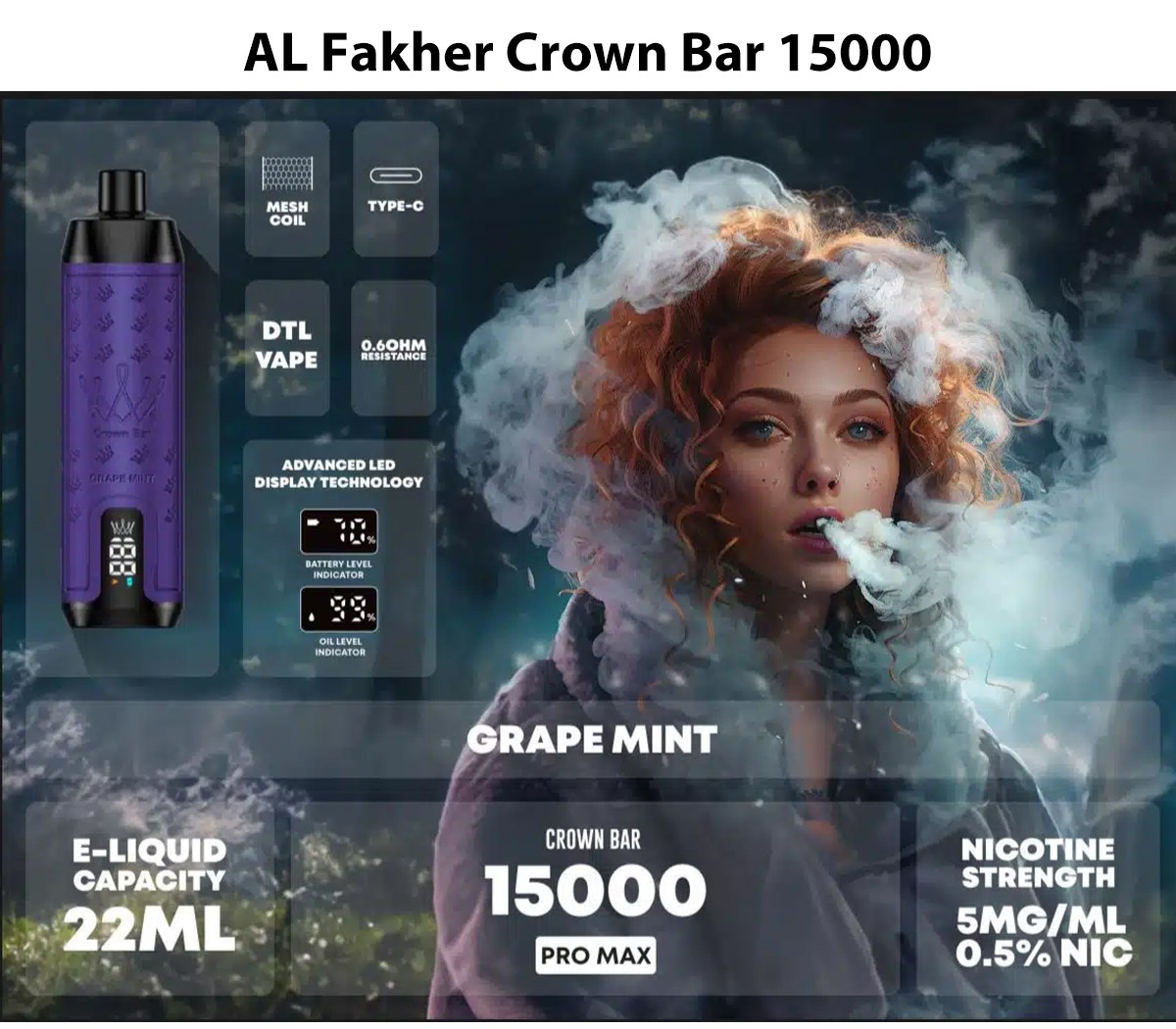 AL Fakher Crown Bar 15000 Disposable