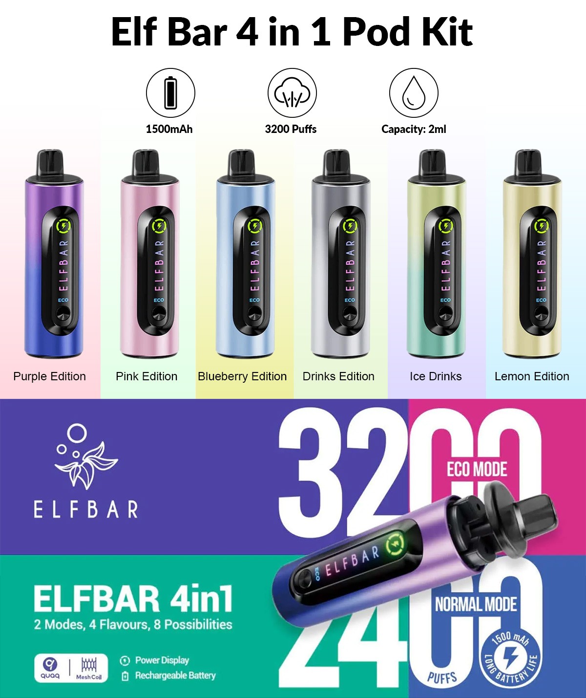 Elf Bar 4 in 1 Pod Kit