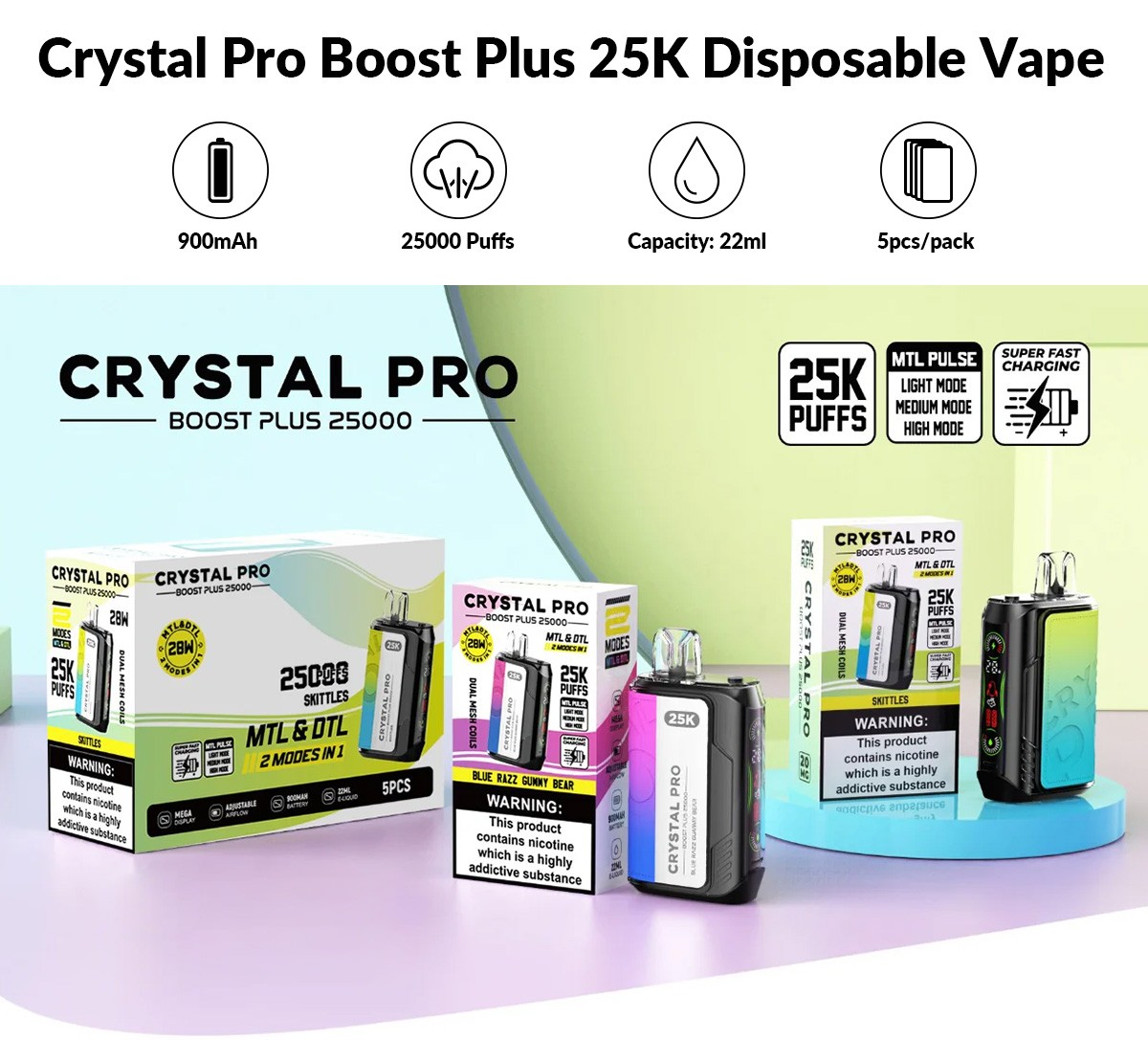 Crystal Pro Boost Plus 25K Disposable