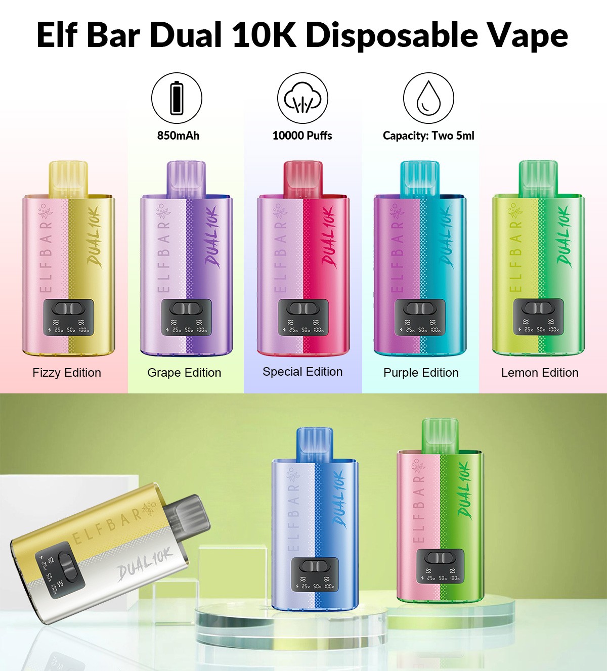 Elf Bar Dual 10K Disposable Vape | Dual Flavour Available | Vapesourcing