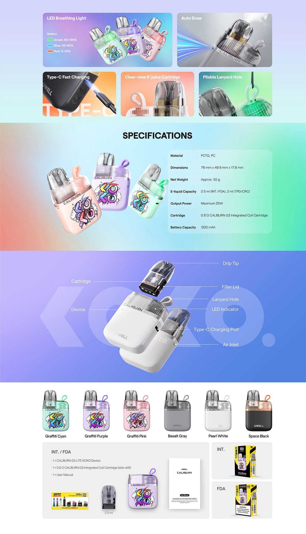 Uwell Caliburn G3 Lite KOKO