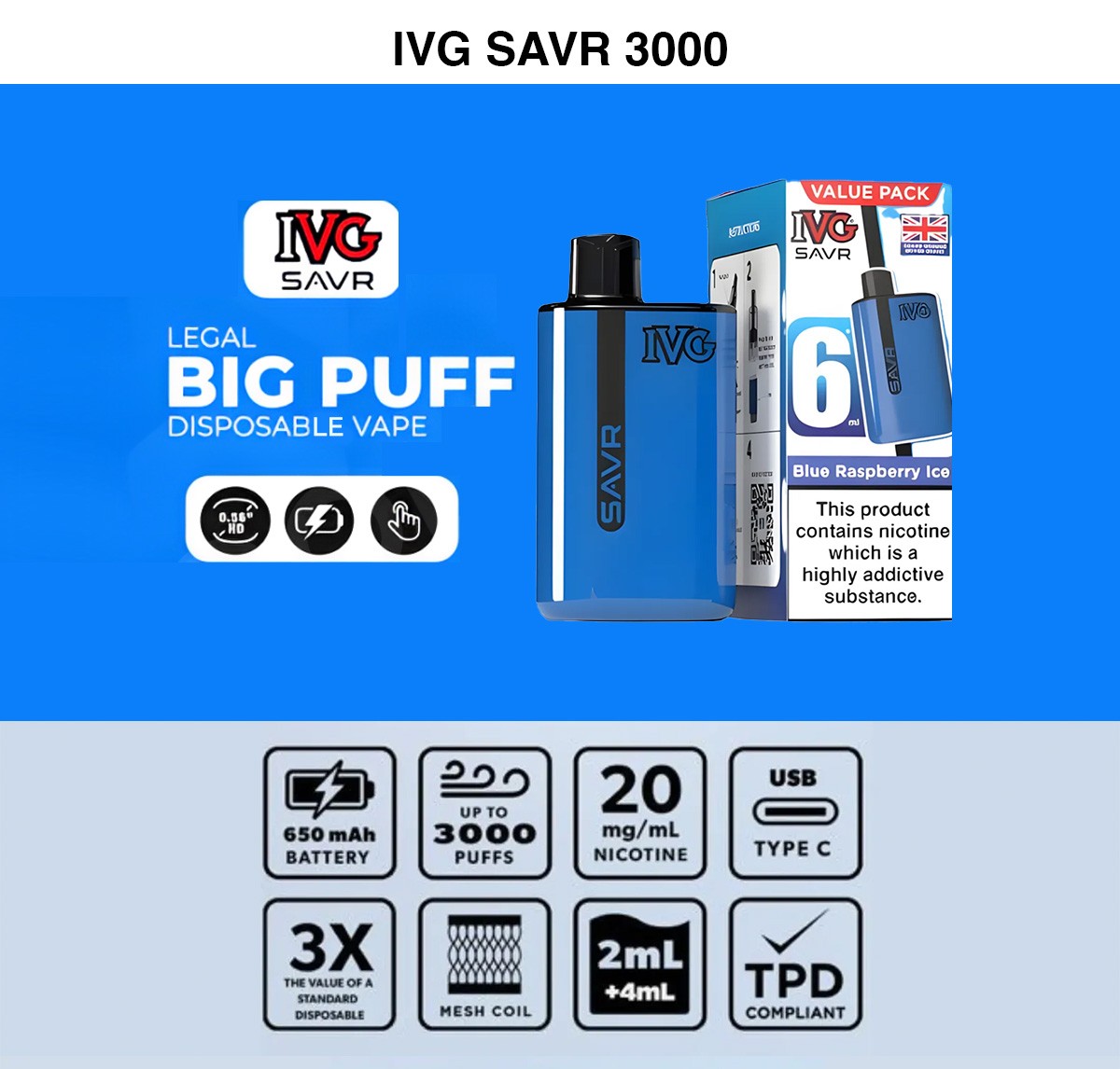 IVG SAVR 3000 Pre-filled Pod Kit