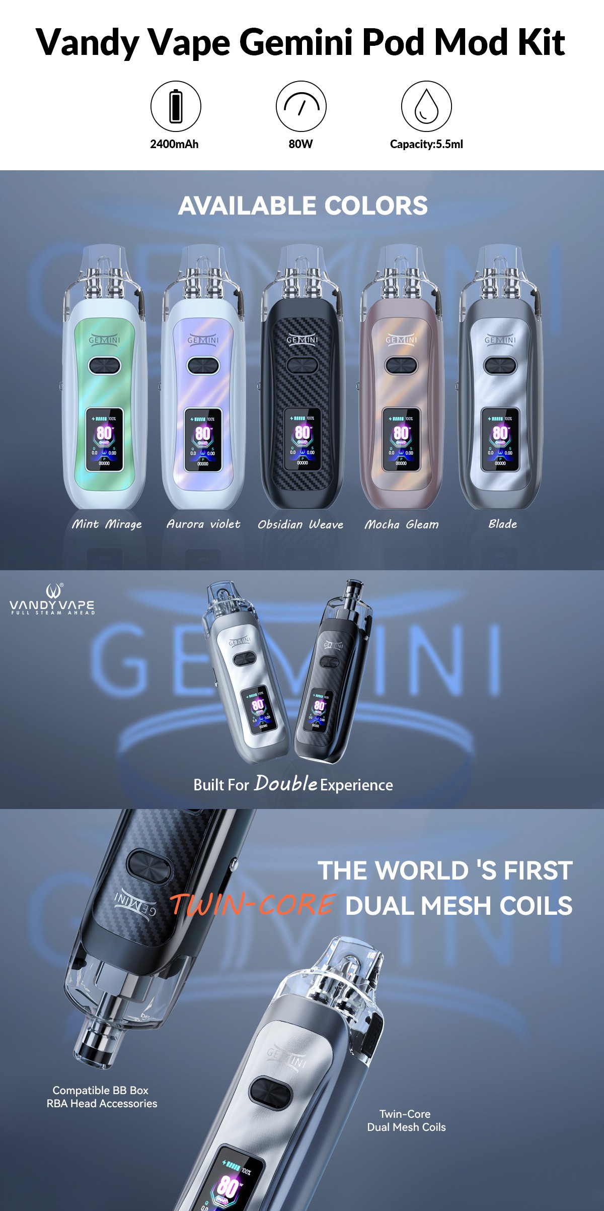 Vandy Vape Gemini Pod Kit