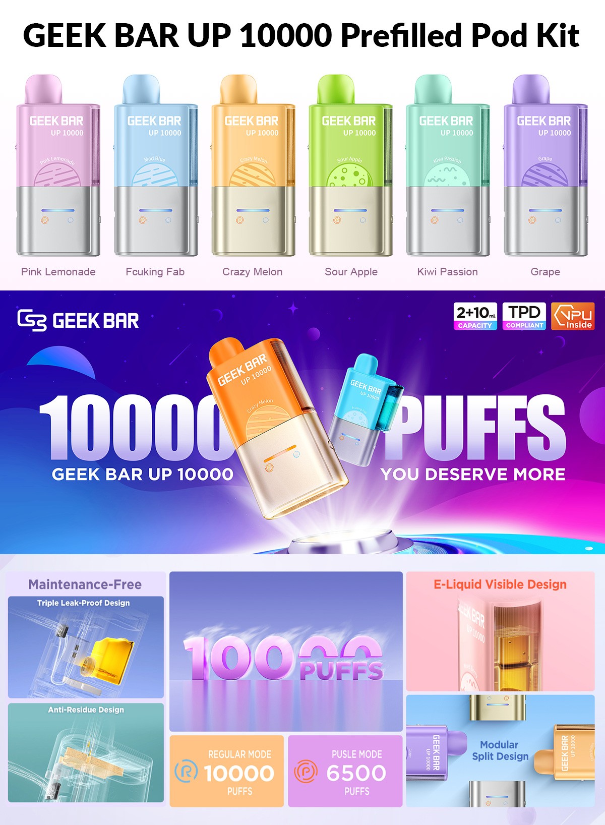GEEK BAR UP 10000 Prefilled Pod Kit