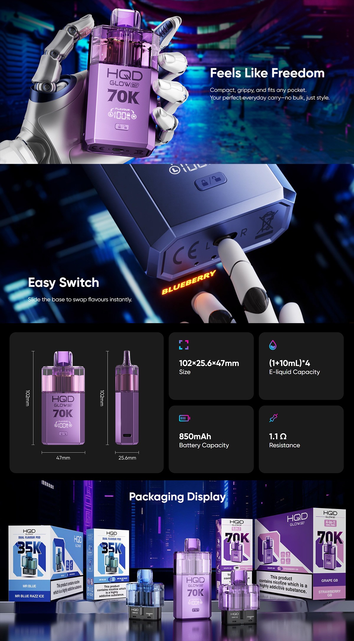 HQD Glow Air 70K Kit