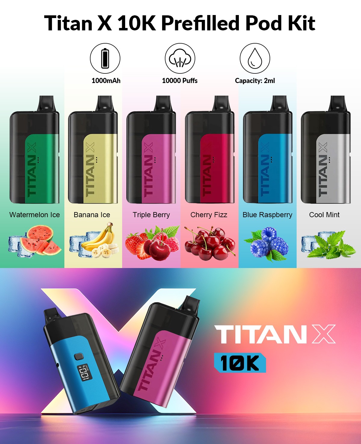 Titan X 10K Prefilled Pod Kit