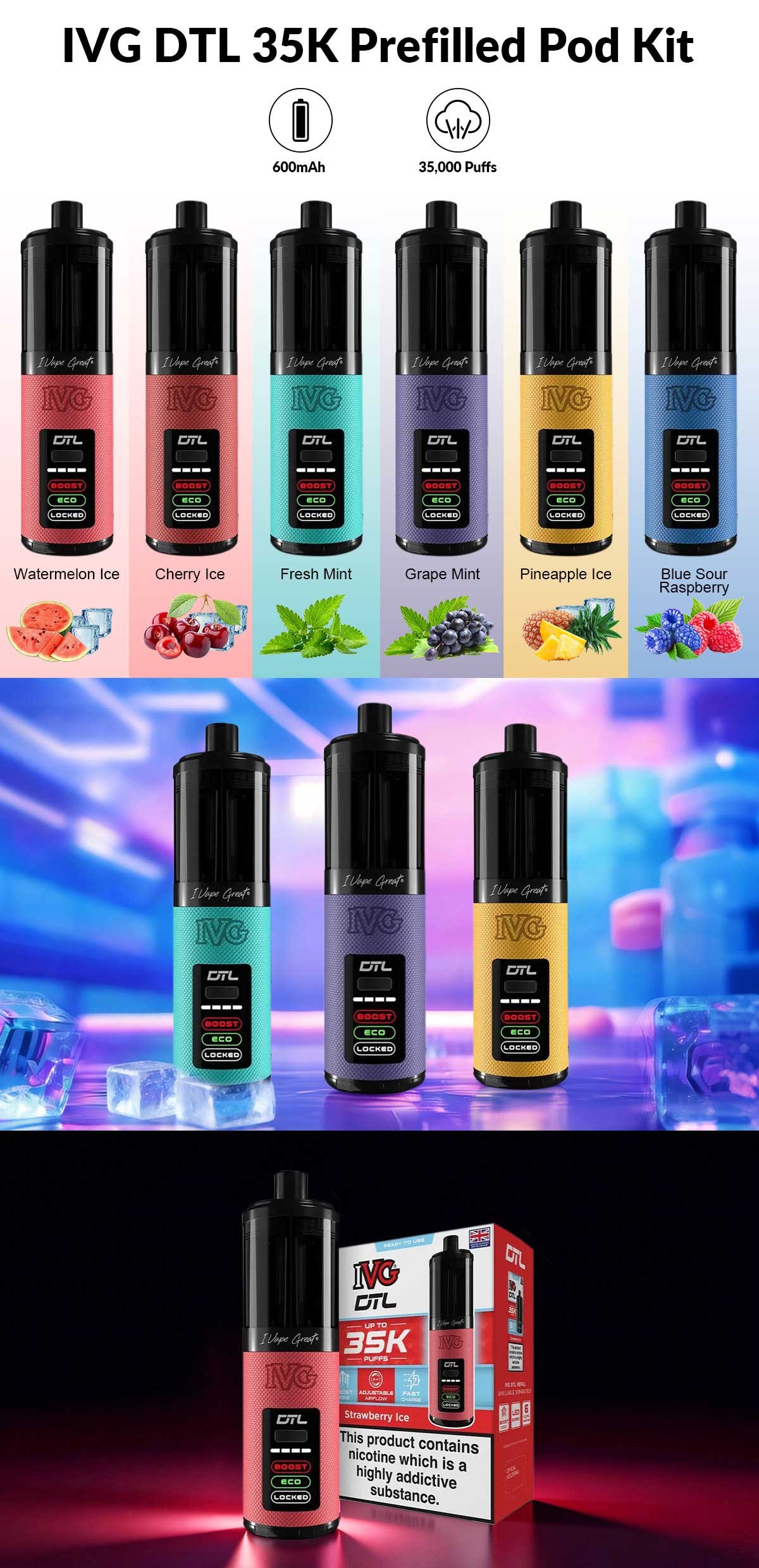 IVG DTL 35K Prefilled Pod Kit IVG DTL 35K Prefilled Pod Kit