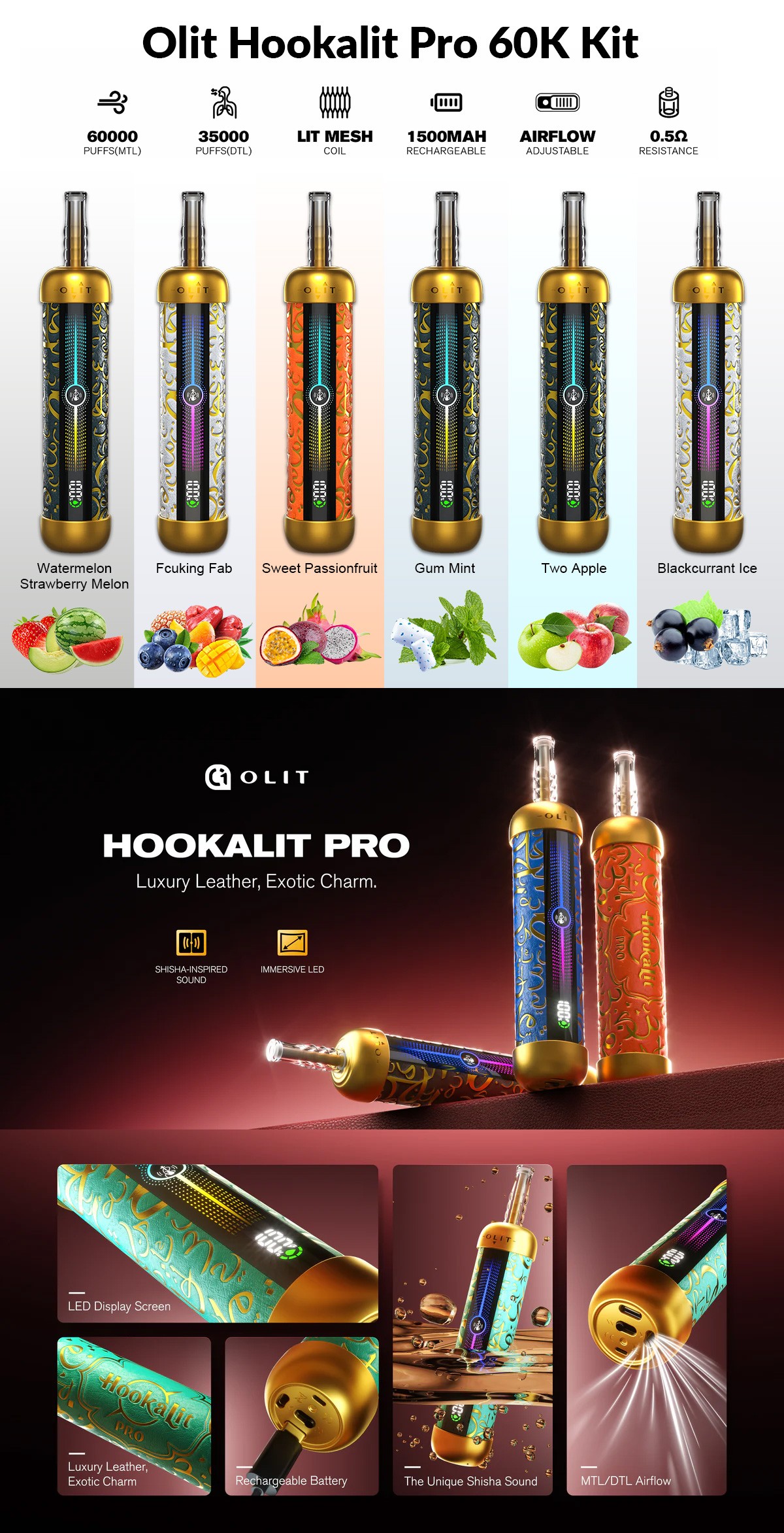 Olit Hookalit Pro 60K Kit Olit Hookalit Pro 60K Kit