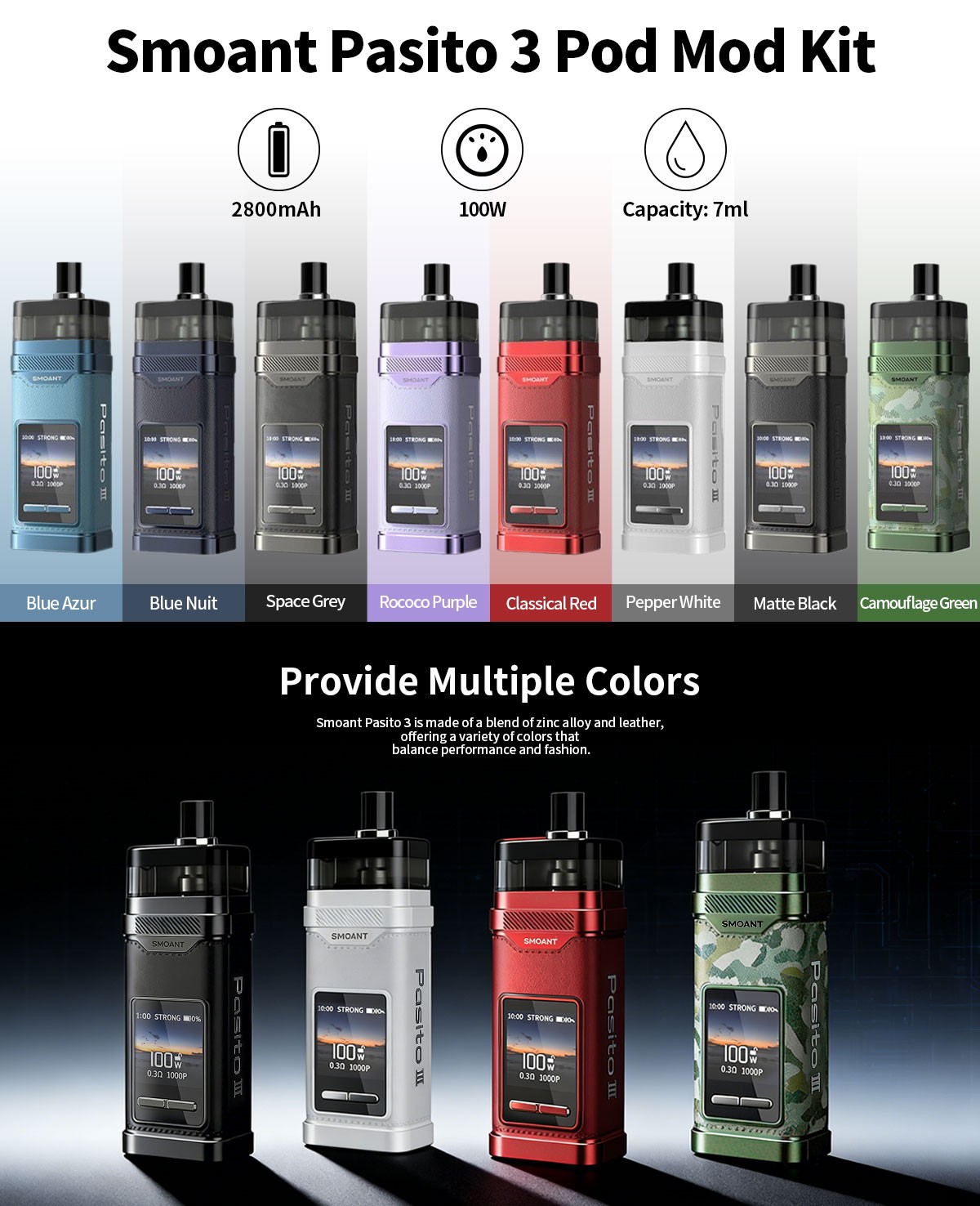 Smoant Pasito 3 Pod Mod Kit 100W Smoant Pasito 3 Pod Mod Kit 100W