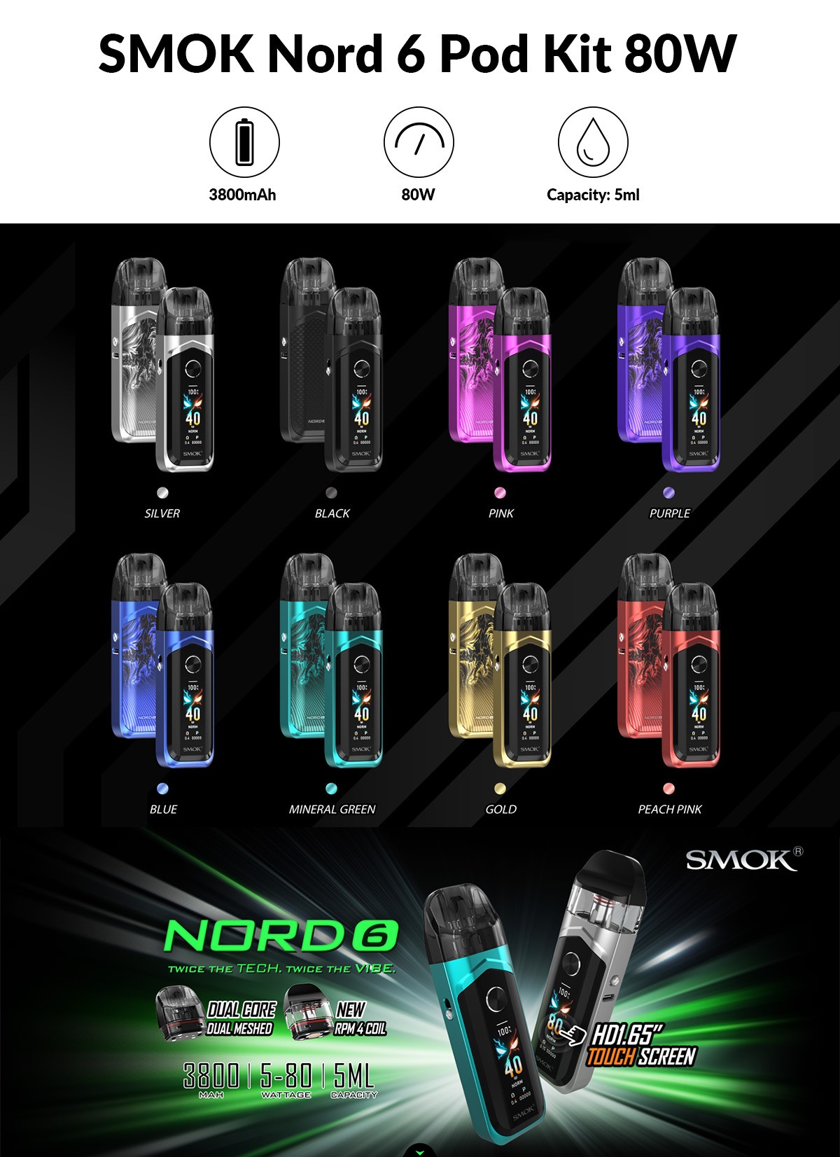 SMOK Nord 6 Pod Kit SMOK Nord 6 Pod Kit
