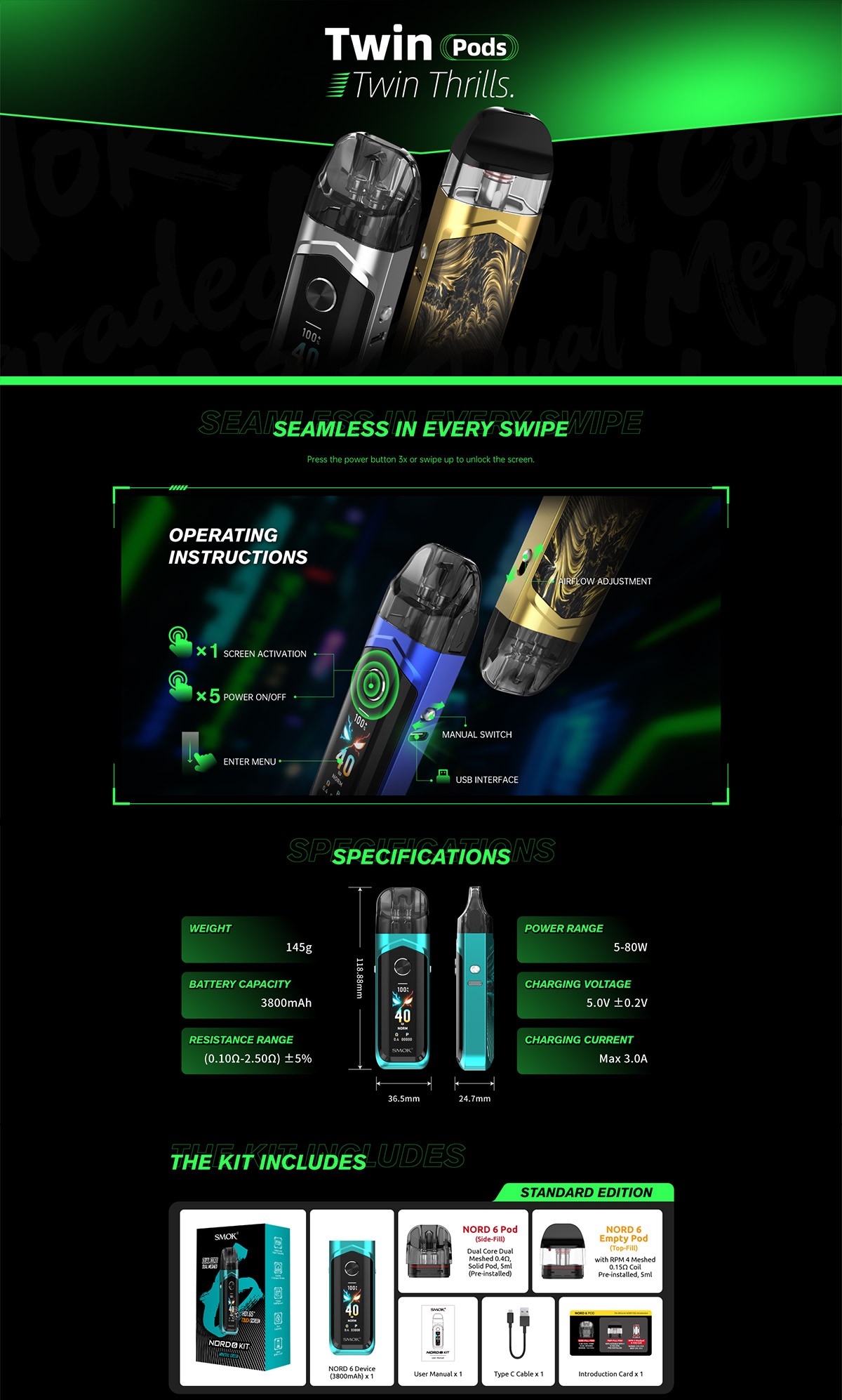 SMOK Nord 6 Vape Kit SMOK Nord 6 Vape Kit
